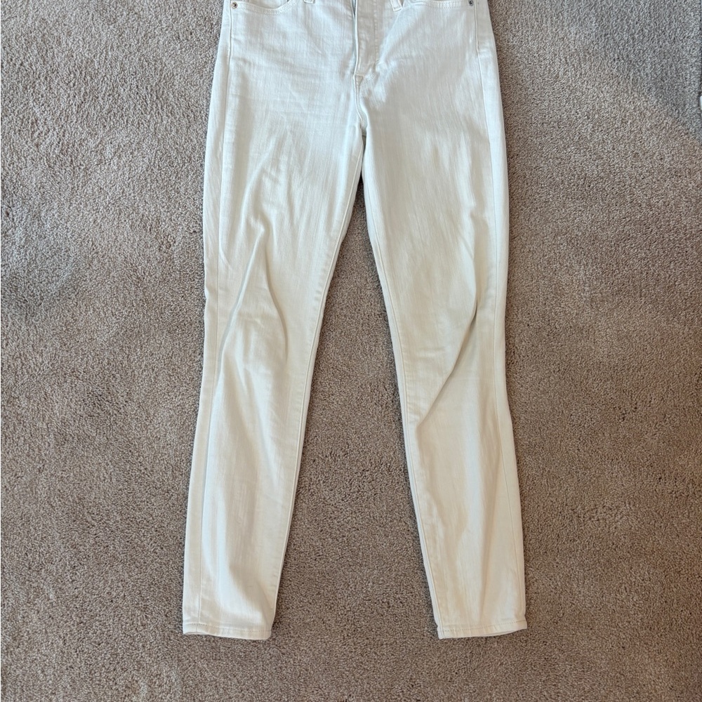 Jcrew High Rise White Skinny Jeans